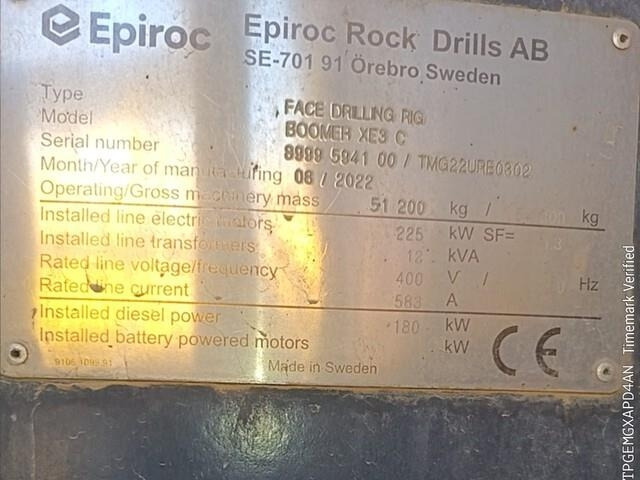 Epiroc Boomer XE3C - Mining machinery: picture 2 Epiroc Boomer XE3C - Mining machinery: picture 2