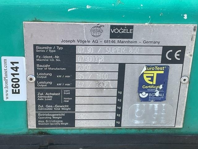 Vögele Super 800 - Asphalt paver: picture 5 Vögele Super 800 - Asphalt paver: picture 5