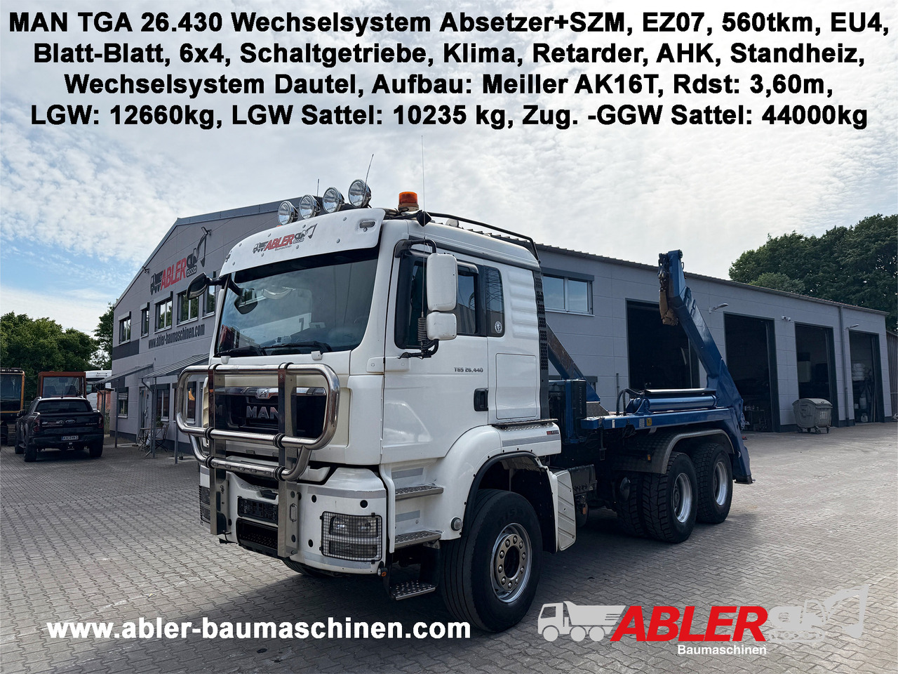 MAN TGS 26.440 WECHSELSYSTEM Absetzer+SZM - Skip loader truck: picture 1 MAN TGS 26.440 WECHSELSYSTEM Absetzer+SZM - Skip loader truck: picture 1