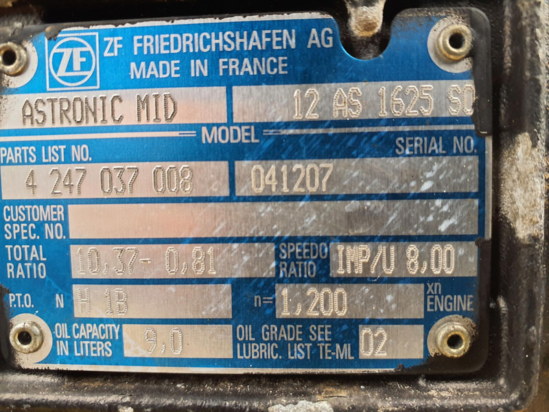 ZF Terex challenger 3160 Gearbox ZF astronic MID 12 AS 1625 SO - Gearbox for Crane: picture 5 ZF Terex challenger 3160 Gearbox ZF astronic MID 12 AS 1625 SO - Gearbox for Crane: picture 5