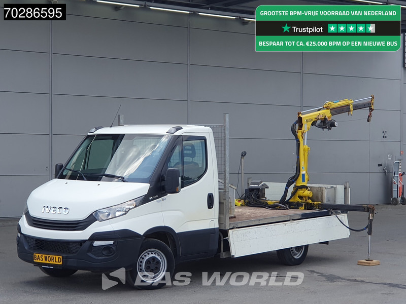 Iveco Daily 35S14 Kraanwagen Open Laadbak Hyva HA15 Euro6 3,5t Trekhaak Crane Kranwagen Kraan Pritsche Pickup Open Box Trekhaak - Flatbed van: picture 1 Iveco Daily 35S14 Kraanwagen Open Laadbak Hyva HA15 Euro6 3,5t Trekhaak Crane Kranwagen Kraan Pritsche Pickup Open Box Trekhaak - Flatbed van: picture 1