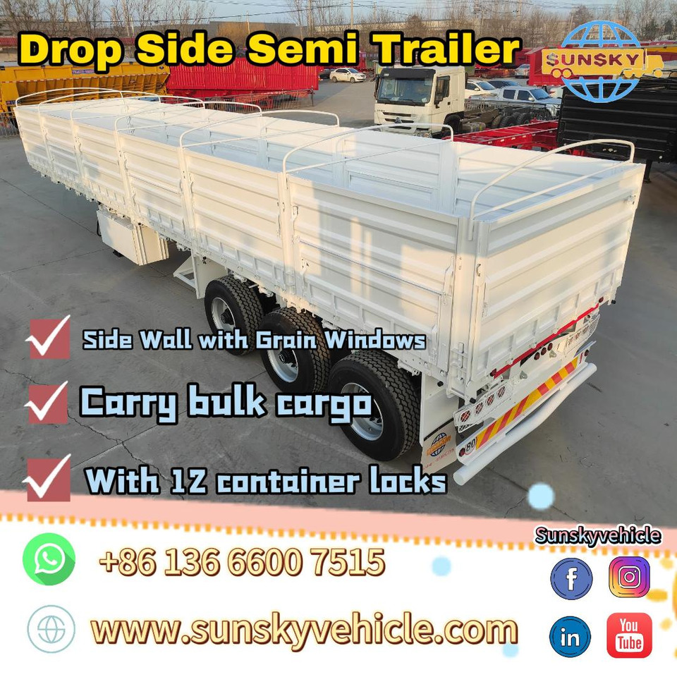 SUNSKY Drop Side semi trailer - Dropside/ Flatbed semi-trailer: picture 4 SUNSKY Drop Side semi trailer - Dropside/ Flatbed semi-trailer: picture 4
