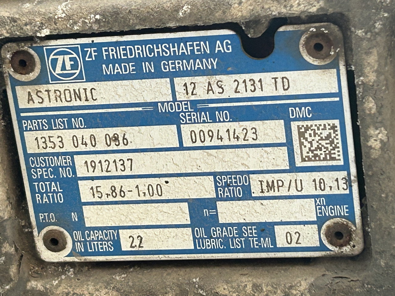 12AS2131 TD WITH INTARDER   DAF XF 106 - Gearbox for Truck: picture 3 12AS2131 TD WITH INTARDER   DAF XF 106 - Gearbox for Truck: picture 3