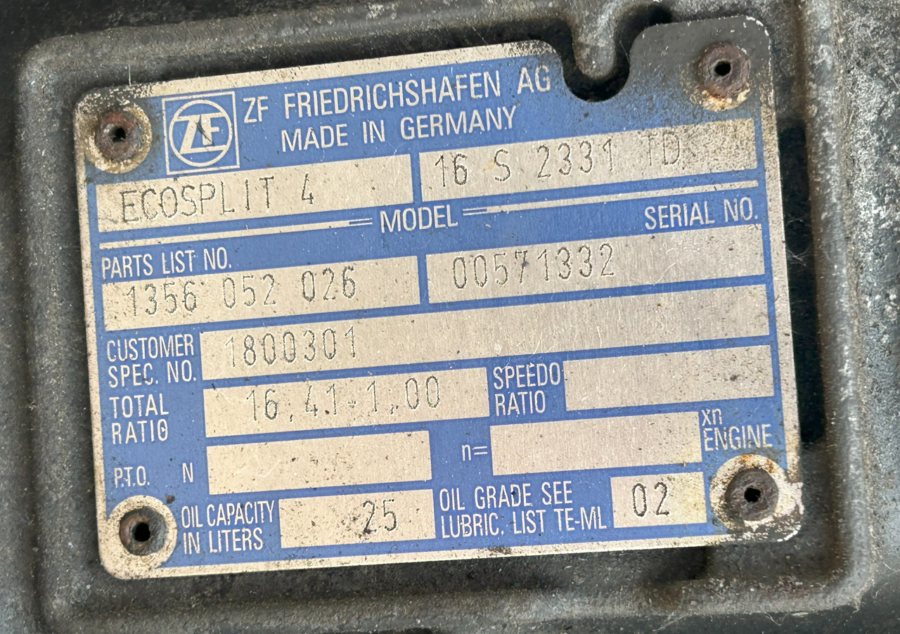 Gearbox and parts for Truck DAF GEARBOX HOUSING ZF ECOSPLIT IV 16S2331TD: picture 6