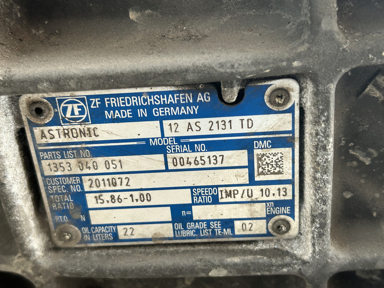 DAF XF 106 12AS2131 TD 2011072   DAF XF 106 truck - Gearbox for Truck: picture 3 DAF XF 106 12AS2131 TD 2011072   DAF XF 106 truck - Gearbox for Truck: picture 3