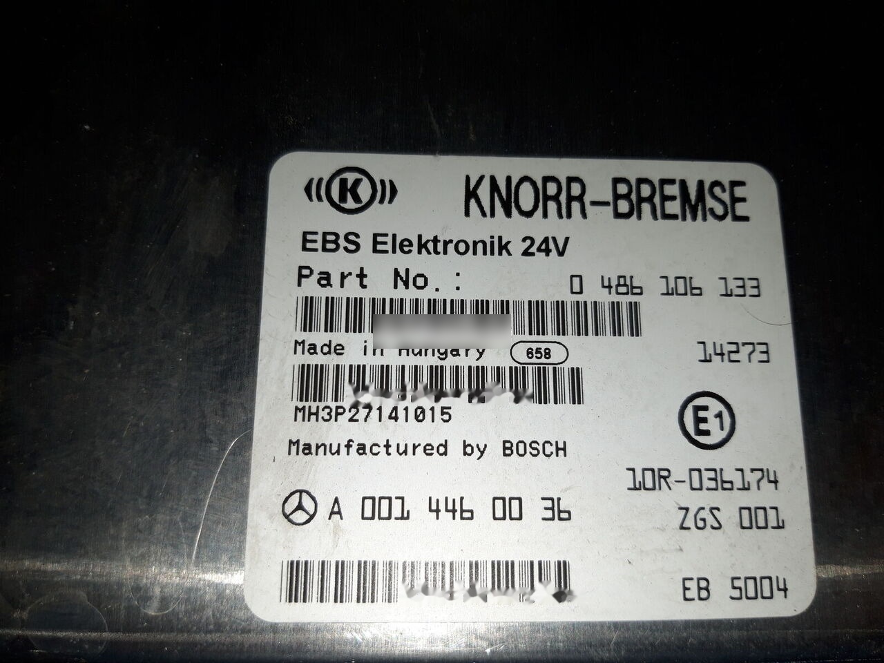 Knorr-Bremse ACTROS MP4 EURO 6 Mercedes-Benz ACTROS MP4 truck - ECU for Truck: picture 2 Knorr-Bremse ACTROS MP4 EURO 6 Mercedes-Benz ACTROS MP4 truck - ECU for Truck: picture 2