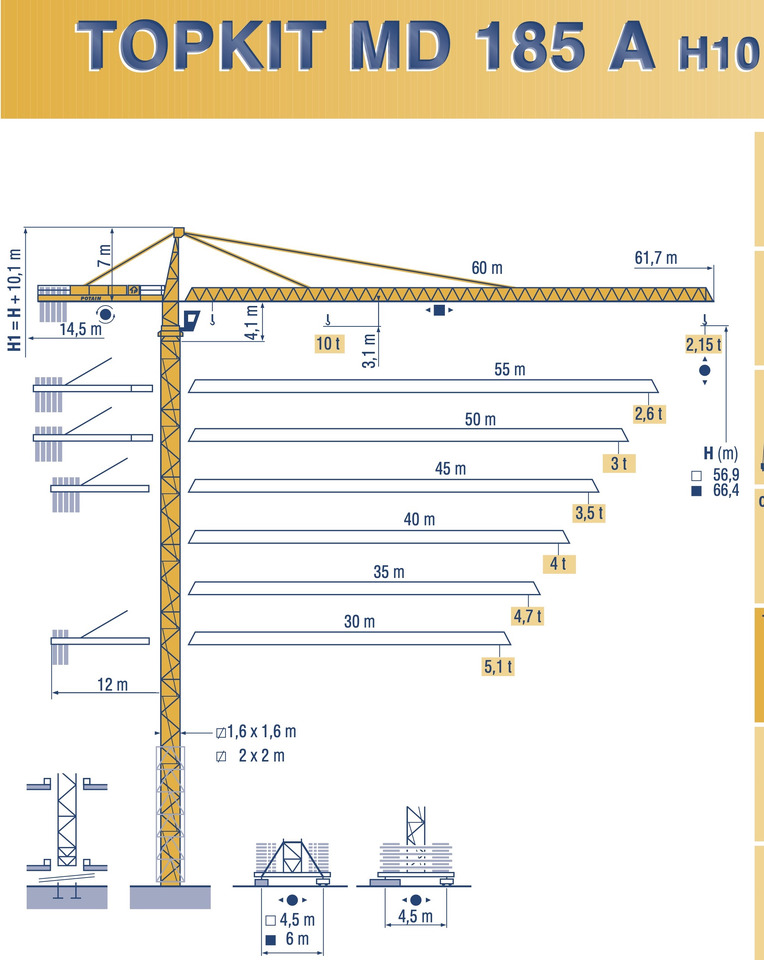 POTAIN MD 185 A - Tower crane: picture 1 POTAIN MD 185 A - Tower crane: picture 1