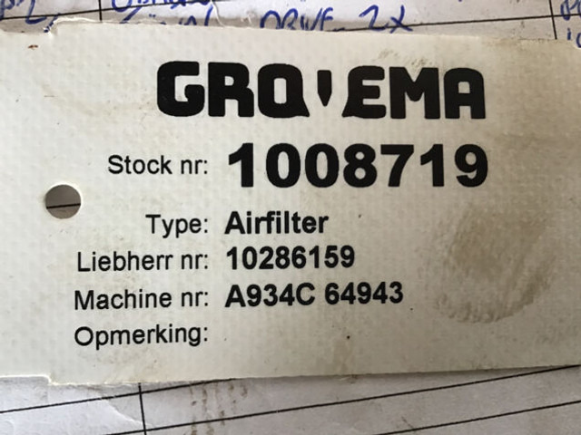 Liebherr Air Filter - Air filter: picture 1 Liebherr Air Filter - Air filter: picture 1