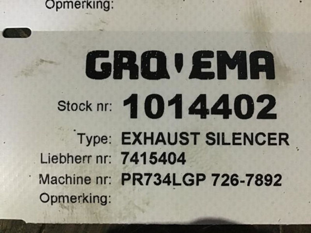 Liebherr Exhaust Silencer - Muffler: picture 3 Liebherr Exhaust Silencer - Muffler: picture 3
