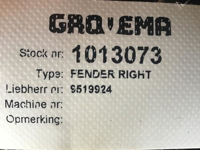 New Body and exterior Liebherr Fender Right: picture 6