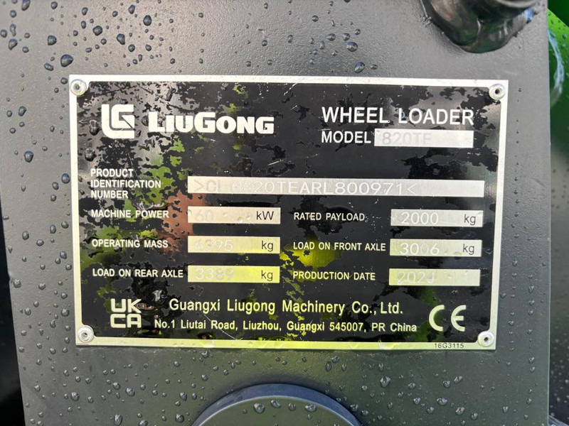LIUGONG 820 TE Electric - Wheel loader: picture 5 LIUGONG 820 TE Electric - Wheel loader: picture 5