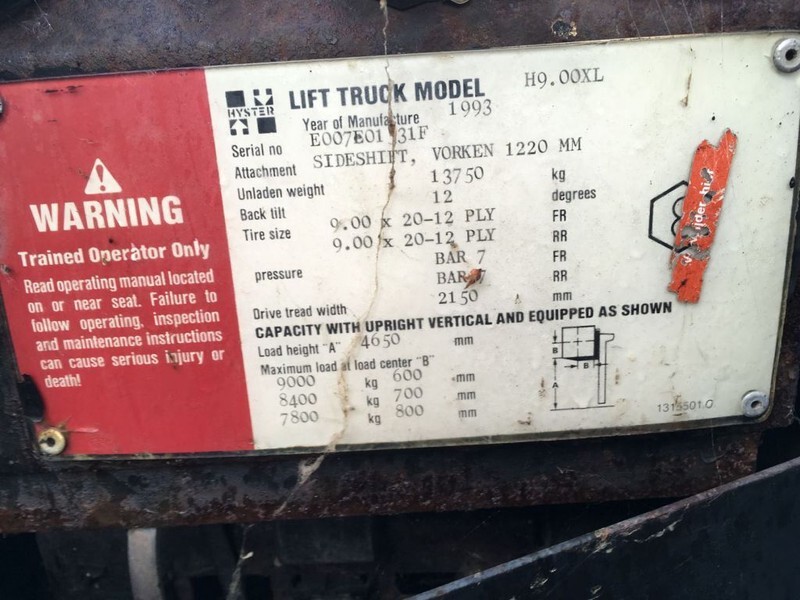 Diesel forklift Hyster H9.00XL: picture 11