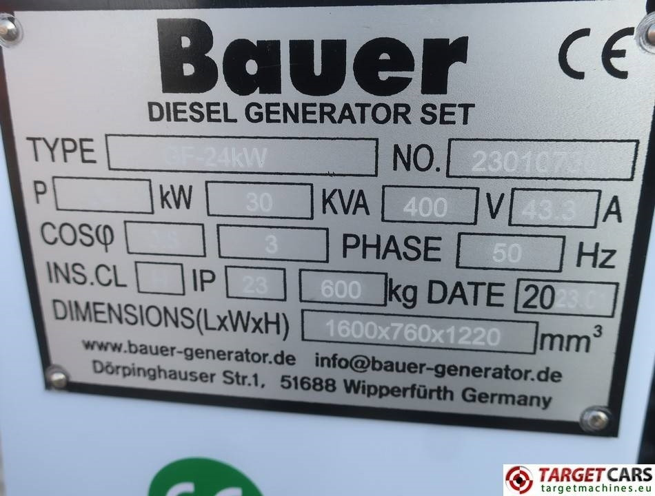 New Generator set Bauer GF-24KW Diesel 30KVA Generator 400/230V Unused: picture 10