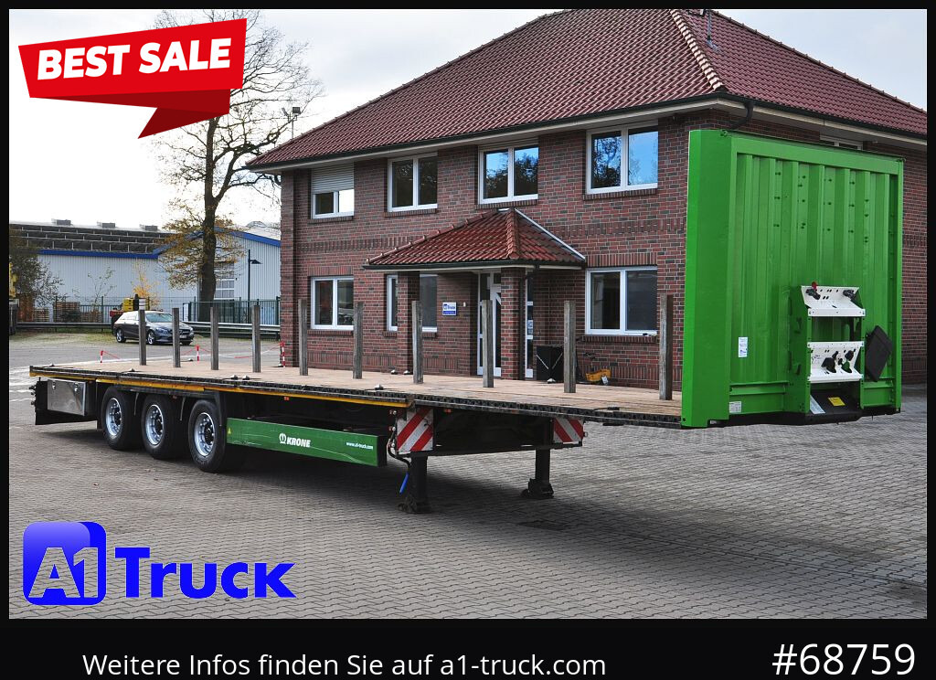 KRONE Mega, Plattform, Liftachse, Container,Twistlock, - Dropside/ Flatbed semi-trailer: picture 1 KRONE Mega, Plattform, Liftachse, Container,Twistlock, - Dropside/ Flatbed semi-trailer: picture 1