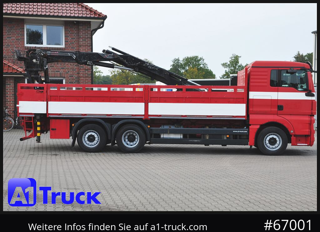 Crane truck, Dropside/ Flatbed truck MAN TGX 26.400, Hiab Kran, Lenk-Liftachse,: picture 6