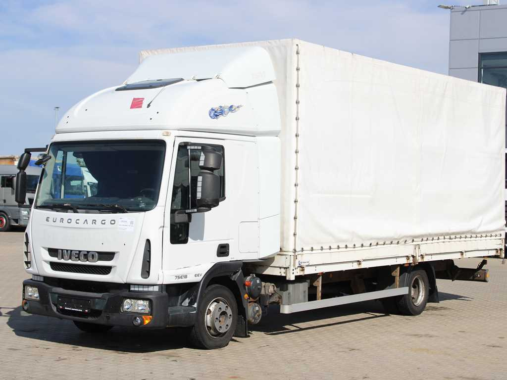 Iveco EUROCARGO ML 75E18, EURO 5EEV, PNEU 90%, SIDE - Curtainsider truck: picture 1 Iveco EUROCARGO ML 75E18, EURO 5EEV, PNEU 90%, SIDE - Curtainsider truck: picture 1
