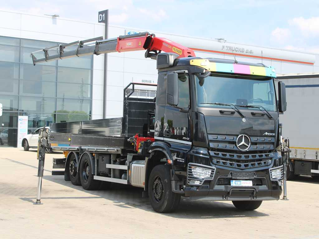 Mercedes-Benz Arocs 2542, 6X2, EURO 6, SIDE PANEL, NAVIGATION, CAMERA, PALFINGER PK 24.001 SLD5 - Dropside/ Flatbed truck, Crane truck: picture 3 Mercedes-Benz Arocs 2542, 6X2, EURO 6, SIDE PANEL, NAVIGATION, CAMERA, PALFINGER PK 24.001 SLD5 - Dropside/ Flatbed truck, Crane truck: picture 3