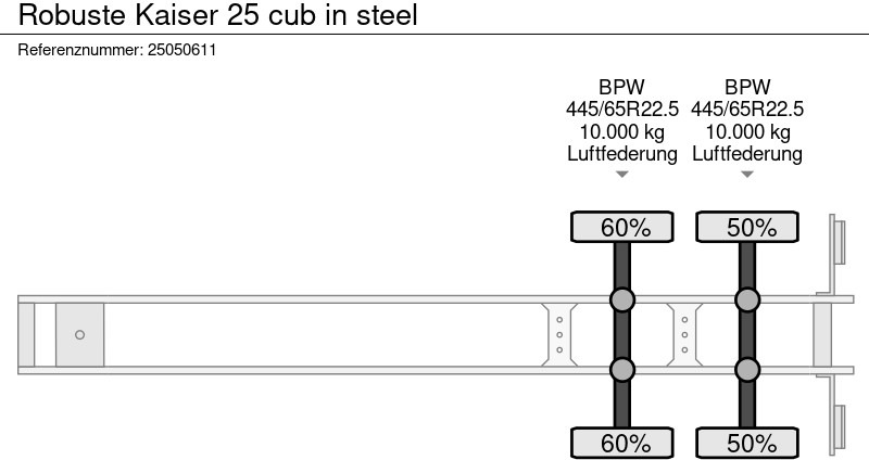 Tipper semi-trailer Robuste Kaiser 25 cub in steel: picture 12