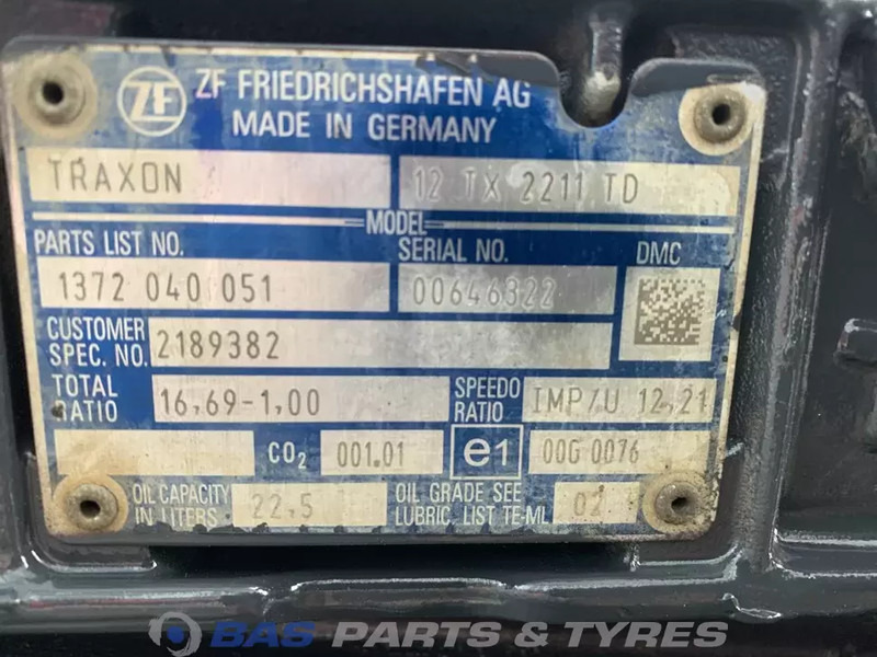 ZF XF106 DAF 12TX2211 TD TraXon Versnellingsbak 2021010R - Gearbox for Truck: picture 5 ZF XF106 DAF 12TX2211 TD TraXon Versnellingsbak 2021010R - Gearbox for Truck: picture 5