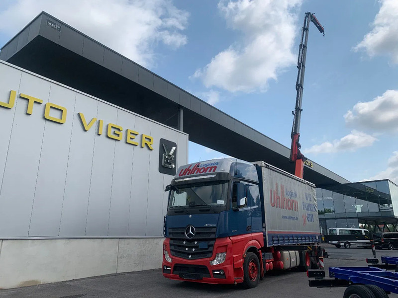 Mercedes-Benz Actros 2548 6X2 + Aanhanger*Palfinger crane*Cruise control*Airco* - Curtainsider truck, Crane truck: picture 1 Mercedes-Benz Actros 2548 6X2 + Aanhanger*Palfinger crane*Cruise control*Airco* - Curtainsider truck, Crane truck: picture 1