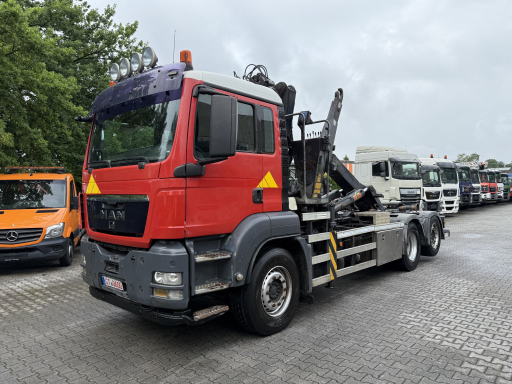 MAN TGS 26.360 6X2 Haken mit Kran HMF 1643Z - Hook lift truck, Crane truck: picture 1 MAN TGS 26.360 6X2 Haken mit Kran HMF 1643Z - Hook lift truck, Crane truck: picture 1