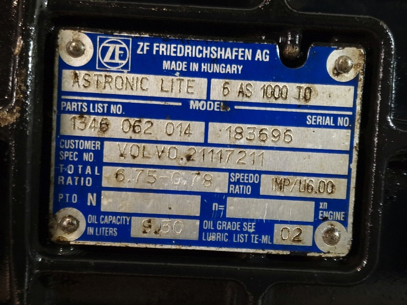 Gearbox ZF 6AS1000TO Volvo Spec Gearbox: picture 9