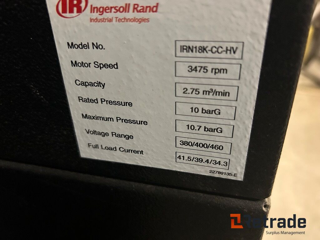 2015 Luft kompressor IR Ingersoll Rand IRN18K-CC-HV og 2012 Luftørker D24 0IN-A - Industrial equipment: picture 4 2015 Luft kompressor IR Ingersoll Rand IRN18K-CC-HV og 2012 Luftørker D24 0IN-A - Industrial equipment: picture 4