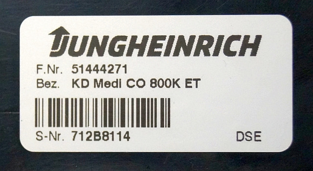 Jungheinrich 51444271 | Display KD Medi CO 800K ET sn. 712B8114 - Dashboard for Material handling equipment: picture 3 Jungheinrich 51444271 | Display KD Medi CO 800K ET sn. 712B8114 - Dashboard for Material handling equipment: picture 3
