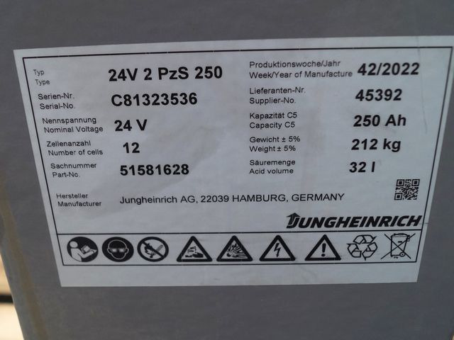Jungheinrich unknown | Battery 24 2PZS250 year 2022 weight 212 kg sn. C81323536 - Battery for Material handling equipment: picture 3 Jungheinrich unknown | Battery 24 2PZS250 year 2022 weight 212 kg sn. C81323536 - Battery for Material handling equipment: picture 3