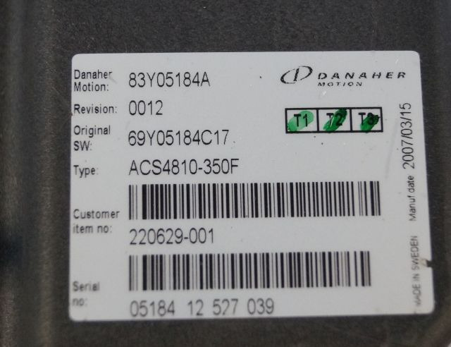 Toyota/BT 220629-001 | Danaher motion AC Superdrive motor controller 83Y05184A A - ECU for Material handling equipment: picture 2 Toyota/BT 220629-001 | Danaher motion AC Superdrive motor controller 83Y05184A A - ECU for Material handling equipment: picture 2