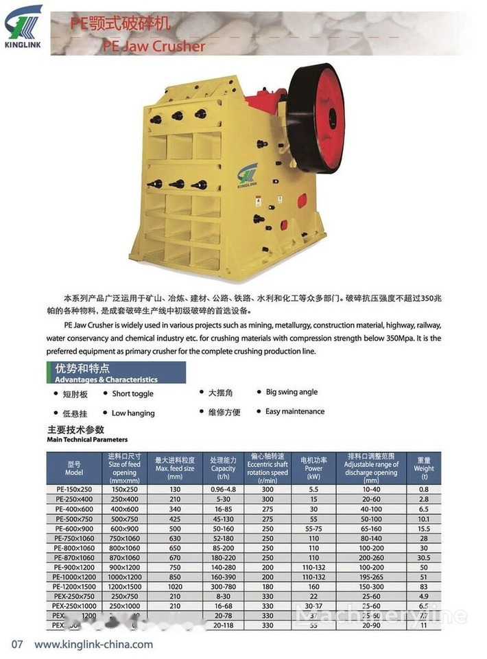 Kinglink PEX250X1000 | PEX1039 Jaw Crusher | Manganese Ore - Jaw crusher: picture 5 Kinglink PEX250X1000 | PEX1039 Jaw Crusher | Manganese Ore - Jaw crusher: picture 5