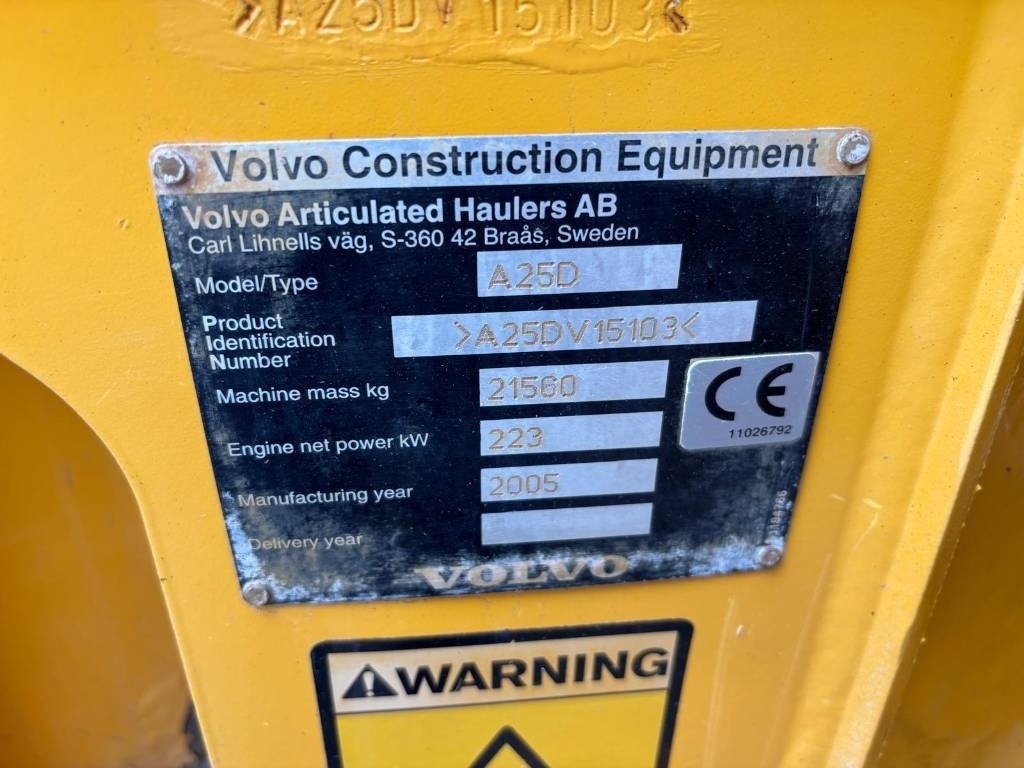 Volvo A 25 D (Under Preparation) - Articulated dumper: picture 3 Volvo A 25 D (Under Preparation) - Articulated dumper: picture 3