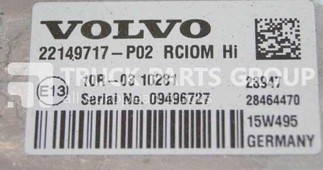 VOLVO FH4, EURO 6, Renault T series Range, Gama RCIOM Hi control unit, control unit - ECU for Truck: picture 1 VOLVO FH4, EURO 6, Renault T series Range, Gama RCIOM Hi control unit, control unit - ECU for Truck: picture 1
