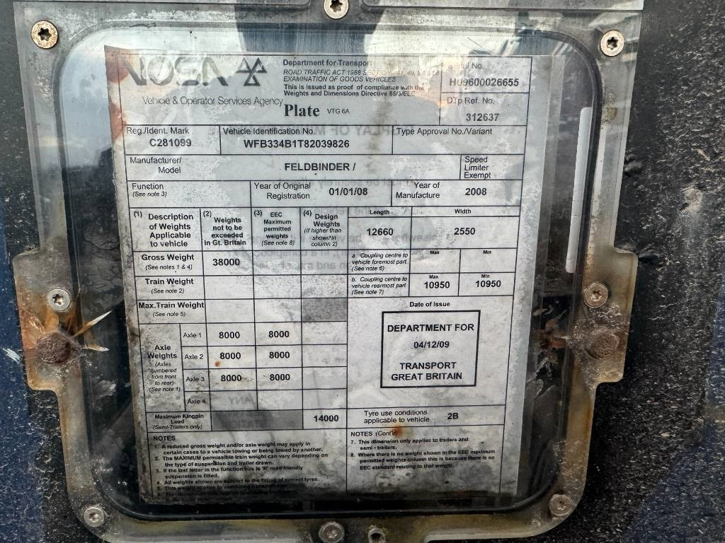 Feldbinder 58 Cube Powder Tanker - Tank semi-trailer: picture 2 Feldbinder 58 Cube Powder Tanker - Tank semi-trailer: picture 2