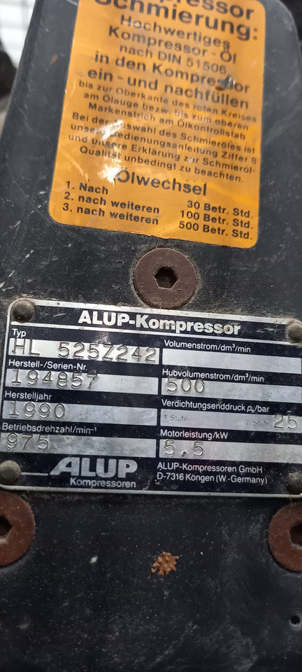 Compressor Alup HL 525Z242 - Workshop equipment: picture 2 Compressor Alup HL 525Z242 - Workshop equipment: picture 2