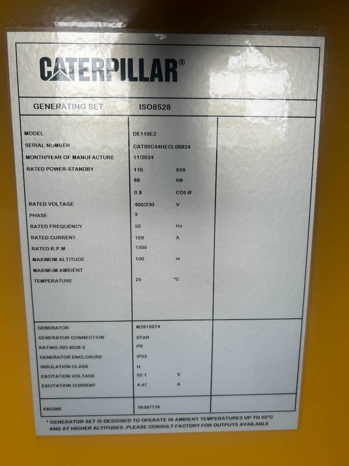 CAT DE110E2 - 110 kVA Generator - DPX-18014  leasing CAT DE110E2 - 110 kVA Generator - DPX-18014: picture 9