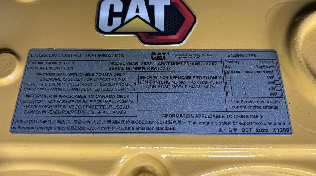 New Generator set CAT DE220GC - 220 kVA Stand-by Generator - DPX-18212: picture 9