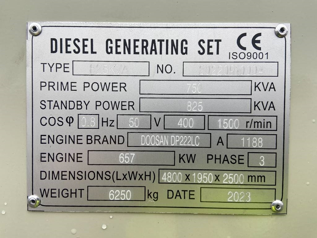 Doosan DP222LC - 825 kVA Generator - DPX-19858 - Generator set: picture 4 Doosan DP222LC - 825 kVA Generator - DPX-19858 - Generator set: picture 4