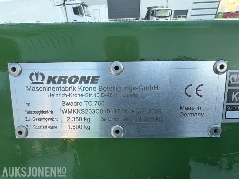 Agricultural machinery 2019 Krone Swadro TC 760 plus samlerive: picture 10