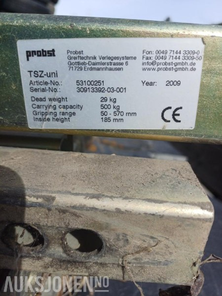Lite brukt Klype for laftestokker og stein - Probst Tsz uni - Agricultural machinery: picture 4 Lite brukt Klype for laftestokker og stein - Probst Tsz uni - Agricultural machinery: picture 4