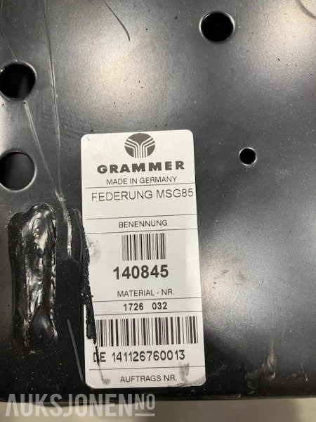 NYTT/UBRUKT GRAMMER SITZOBERT S722 ACTIMO SETE - LUFT. - Attachment for Construction machinery: picture 3 NYTT/UBRUKT GRAMMER SITZOBERT S722 ACTIMO SETE - LUFT. - Attachment for Construction machinery: picture 3