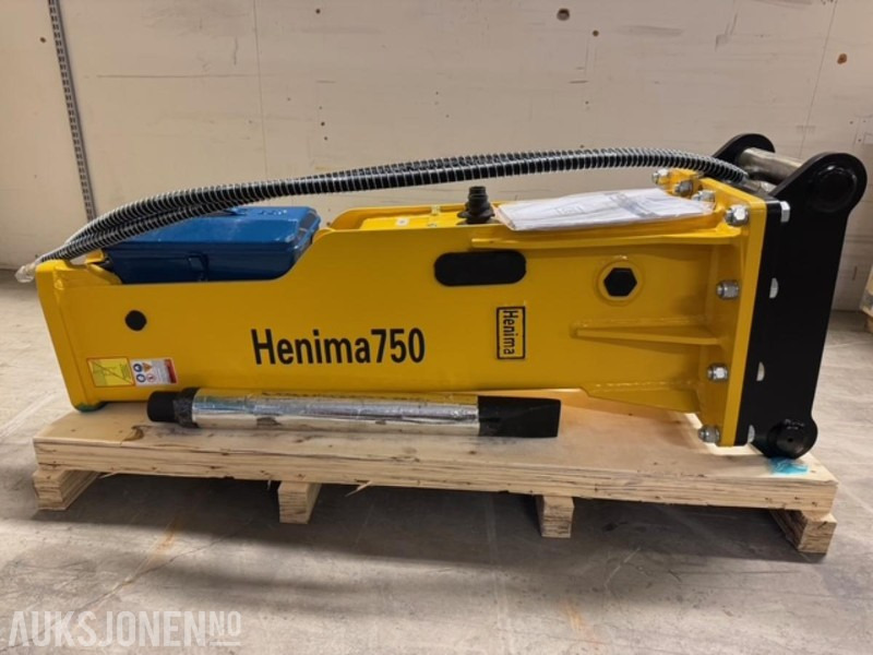 NY HENIMA PIGGHAMMER TIL 6-9 TONNS GRAVEMASKIN S50 M/GARANTI - Hydraulic hammer for Construction machinery: picture 1 NY HENIMA PIGGHAMMER TIL 6-9 TONNS GRAVEMASKIN S50 M/GARANTI - Hydraulic hammer for Construction machinery: picture 1