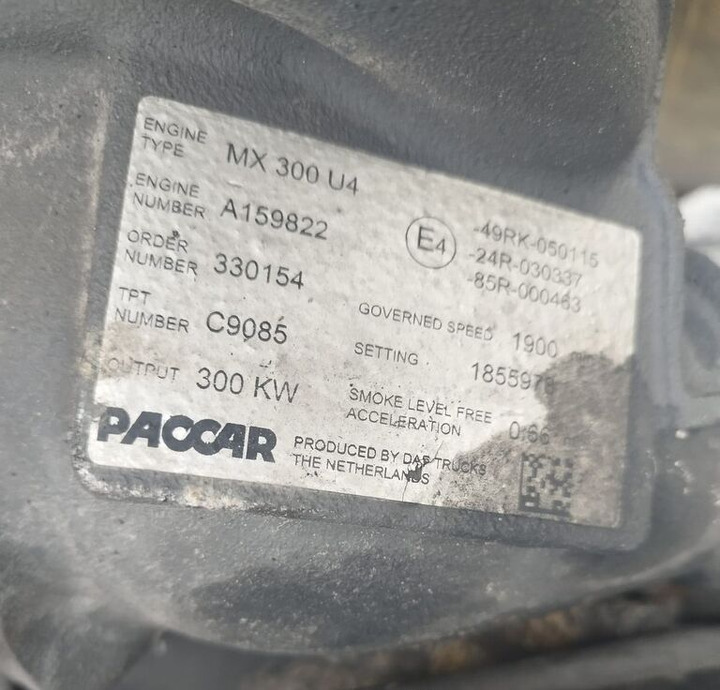 DAF MX 300 U4 DAF XF, CF - Engine for Truck: picture 4 DAF MX 300 U4 DAF XF, CF - Engine for Truck: picture 4