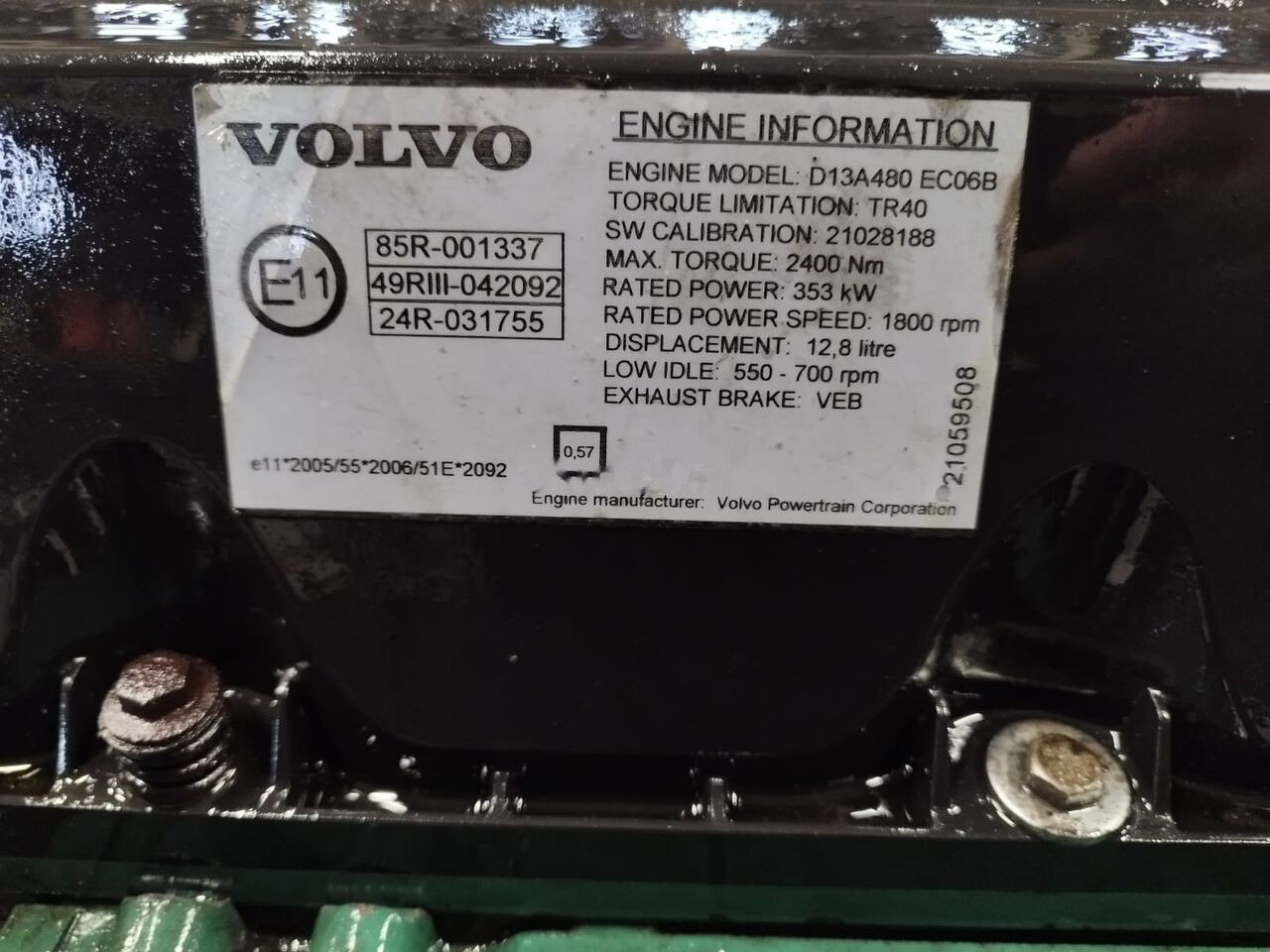 Volvo D13A480 EC06B Volvo FH, FM, FMX - Engine for Truck: picture 4 Volvo D13A480 EC06B Volvo FH, FM, FMX - Engine for Truck: picture 4