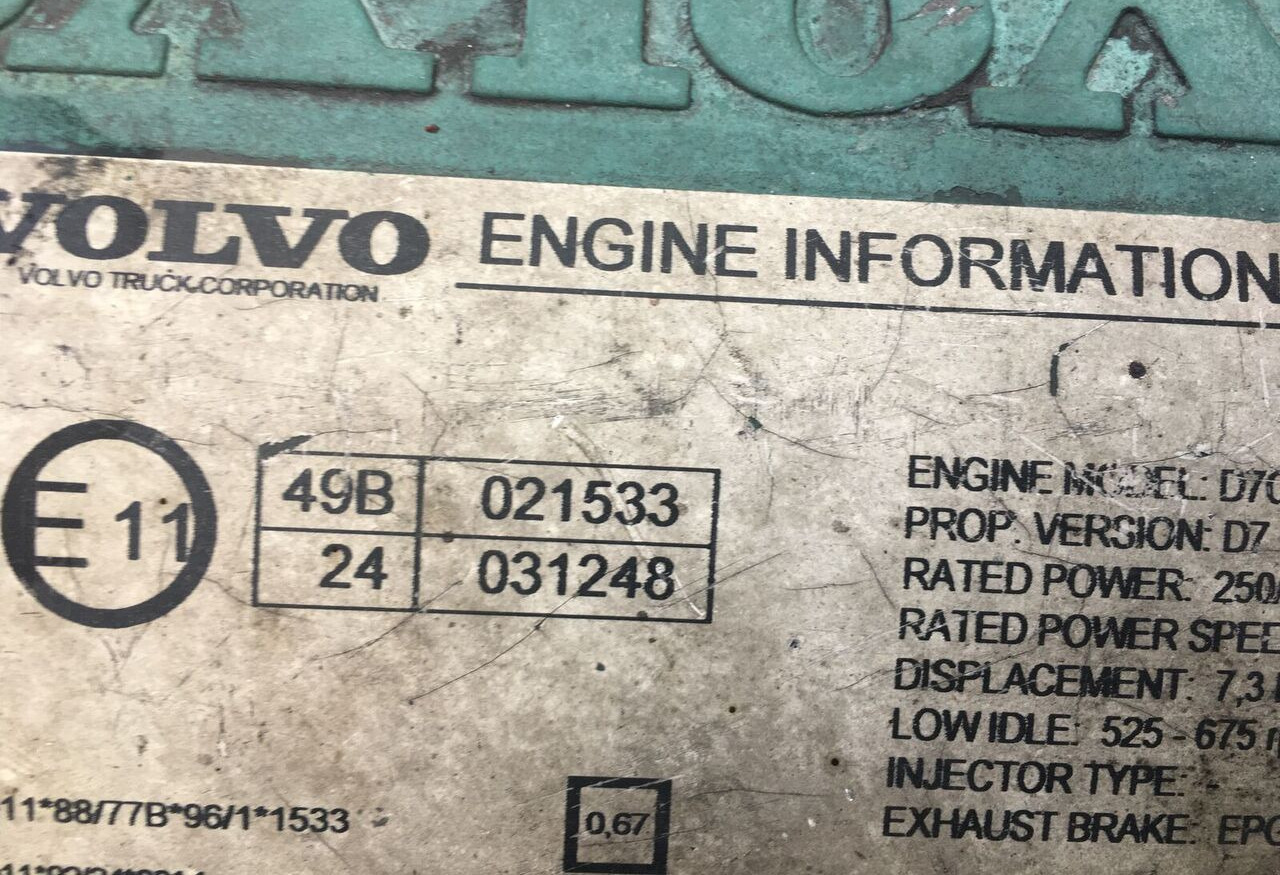 Volvo D7C250 Volvo FM - Engine for Truck: picture 1 Volvo D7C250 Volvo FM - Engine for Truck: picture 1