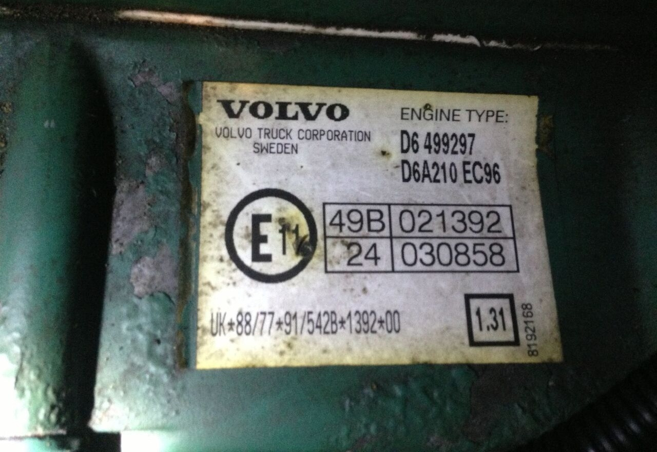 Volvo FL 612 D6A 210 E2 Volvo FL - Engine for Truck: picture 2 Volvo FL 612 D6A 210 E2 Volvo FL - Engine for Truck: picture 2