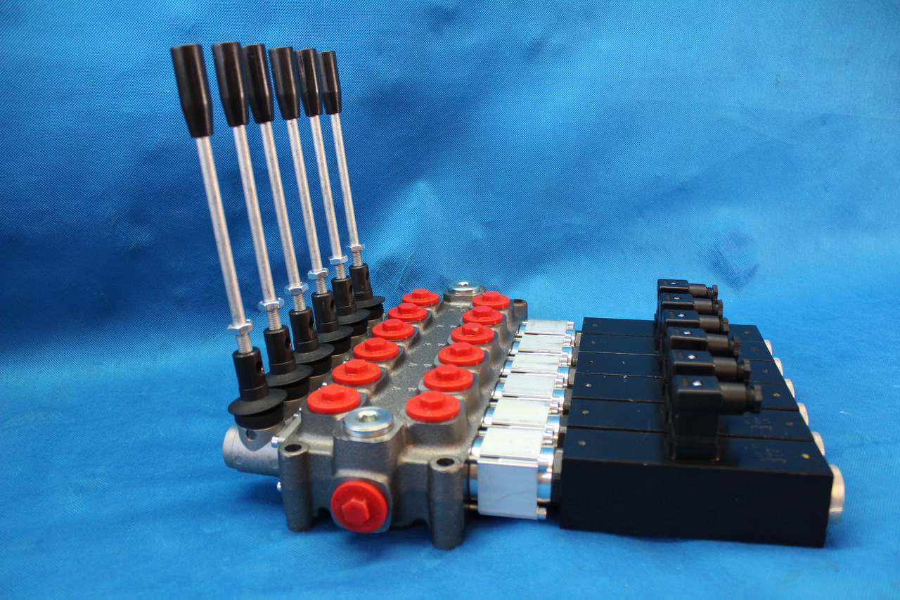 6 Sections Directional Control Valve Galtech Q95 120 l/min 31 GPM Electric solen for HDS-edged and cranes. - Ground support equipment: picture 3 6 Sections Directional Control Valve Galtech Q95 120 l/min 31 GPM Electric solen for HDS-edged and cranes. - Ground support equipment: picture 3
