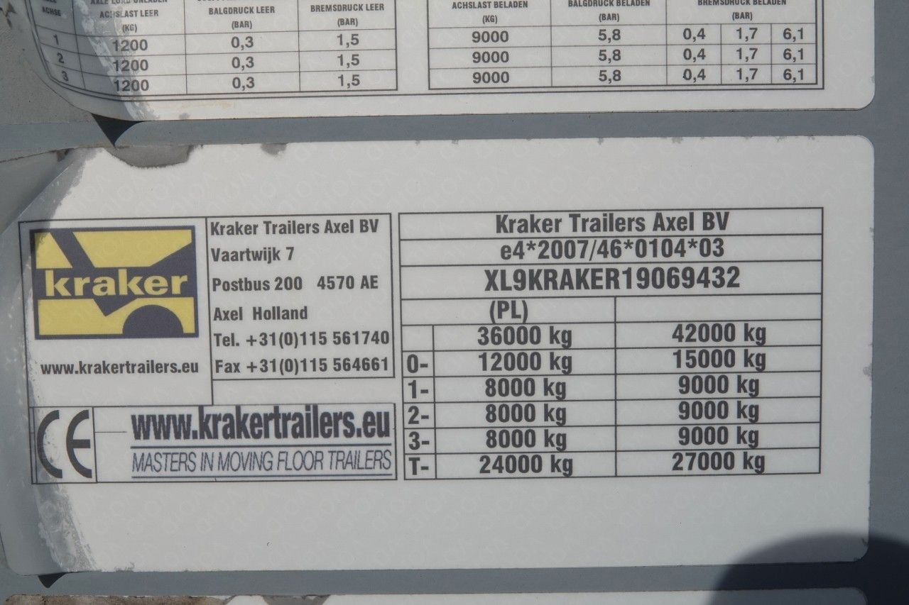 New Walking floor semi-trailer Kraker WALKING FLOOR / RUCHOMA PODŁOGA / 92 M3 / OŚ PO: picture 19