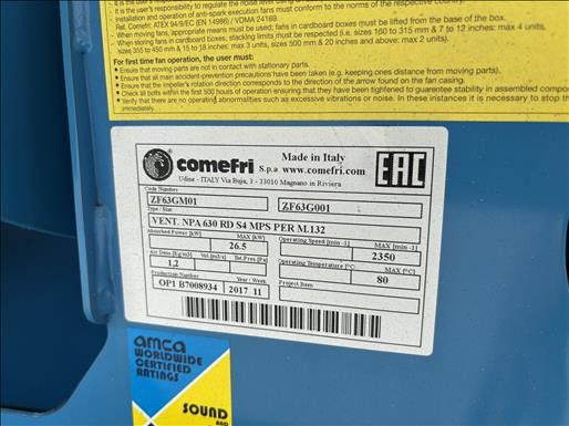 Comefri NPA630RD Centrifugal fan leasing Comefri NPA630RD Centrifugal fan: picture 7