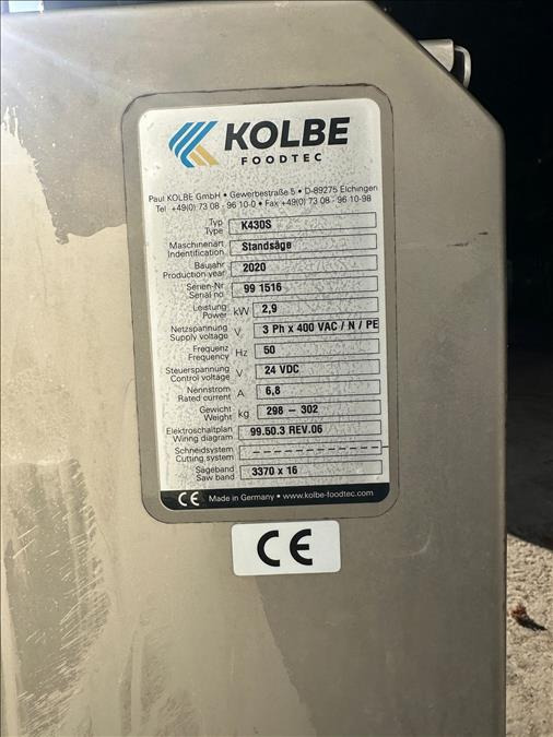 Kolbe K430S Bandsaw - Food processing equipment: picture 5 Kolbe K430S Bandsaw - Food processing equipment: picture 5